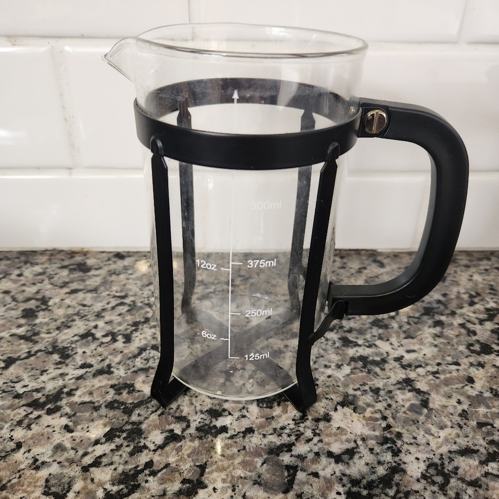 Glass & Metal French Press Coffee Maker - Picture 3 of 5